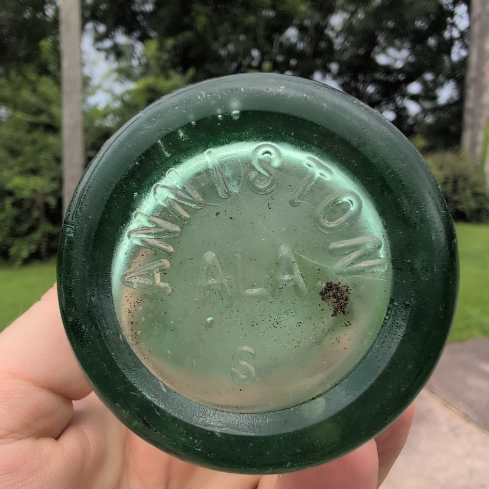 Vintage 1948 Coca-Cola Bottle Anniston Alabama Georgia Green Glass Hobbleskirt - Picture 2 of 3